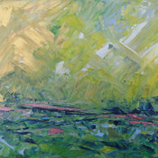 Abstract Landscape Acrylic Painting by Sally Kelly