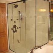 Framless Return Shower Doors with Knee Walls