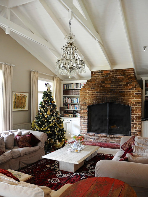 Fireplace Vaulted Ceiling Home Design Ideas, Pictures, Remodel and Decor