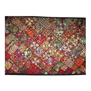 Mogul Interior - Consigned Banjara Wall Hanging Tapestry Throw Kutch Embroidery - This is a really unique Incredible Banjara Patchwork, Vintage Indian embroideries, mirror work, stitch work, Banjara work and other various tribal hand works.