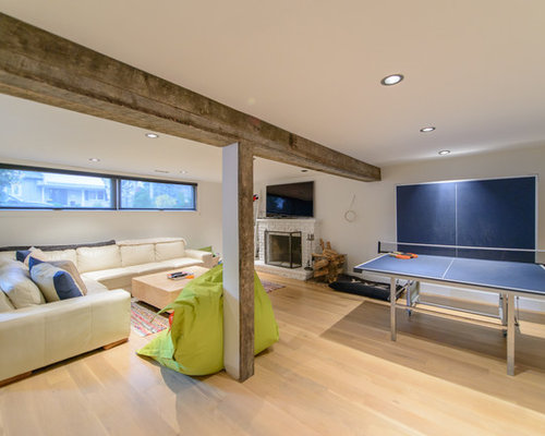 Hochkeller mit Kaminsims aus Backstein einrichten - Ideen | HOUZZ