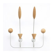 Marvin 6-Hook Coat Rack, White Frame With Oak