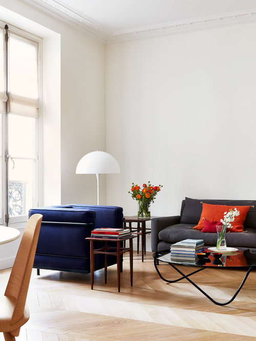 Orange Gray Blue Living Room Home Design Ideas, Pictures, Remodel and Decor