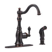 Ultra Faucets Bronze Single Handle Kitchen Faucet With Side Spray