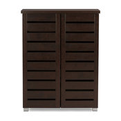 Adalwin and 2-Door Dark Brown Wooden Entryway Shoes Storage Cabinet