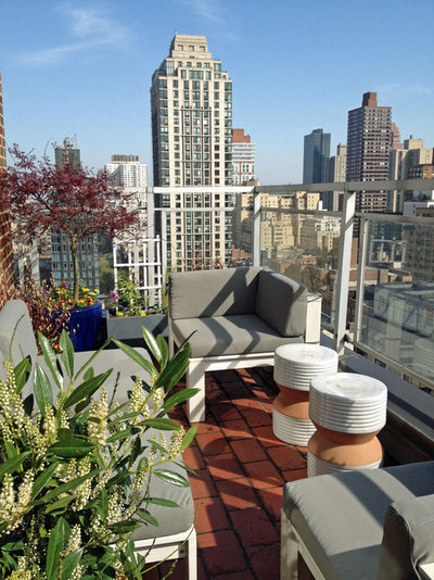 Contemporary Terrace & Balcony by Amber Freda NYC Garden Design