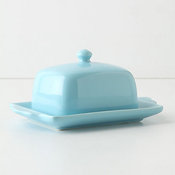Tea and Toast Butter Dish, Blue