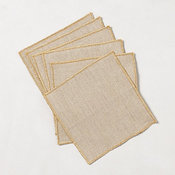 Spangled Border Cocktail Napkins, Gold