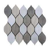 Soft Harmony Feathers 12"x12" Marble Mosaic