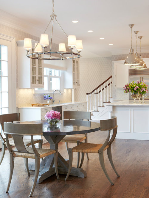 kitchen table lighting transitional eat decor dining round lights above chandelier fixtures decorating chairs fixture cabinets area pendant houzz traditional