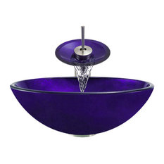 Aurora Sinks - Glass Vessel Bathroom Ensemble With Grid Drain, Purple ...
