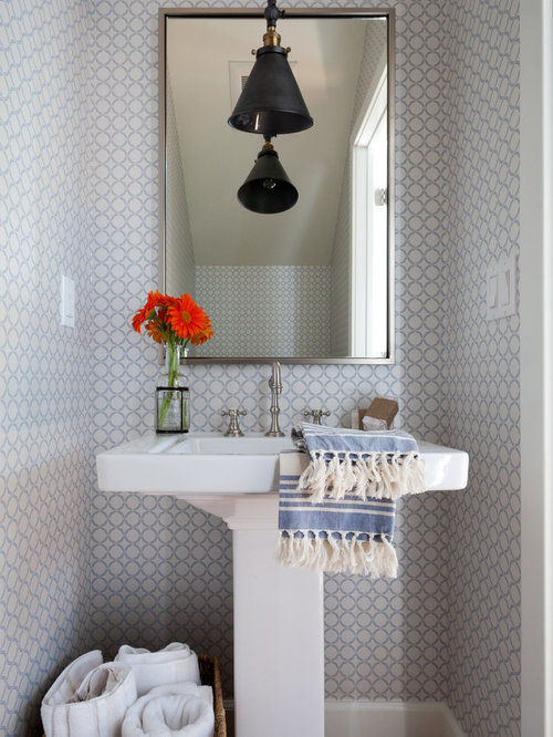 Beach Style Powder Room Design Ideas, Remodels & Photos