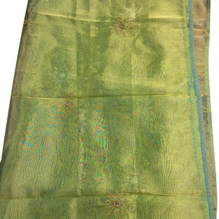 Mogul Interior - 2 Indian Sari Sheer Organza Curtains Star Burst Blue Mirror Embroidered Curtain - Vibrant & stunning decor with our mirror embroidery coral organza sari curtains, add delicate sheer style to your windows.