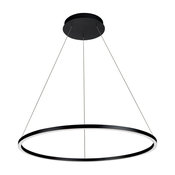39" Tania LED Circular Chandelier, Adjustable Suspension Fixture, Black