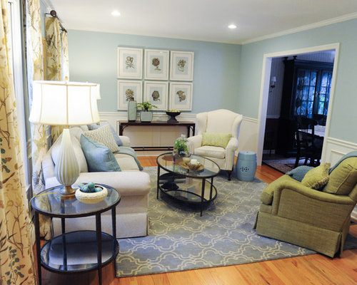 Living Room Design Ideas, Renovations & Photos with No Fireplace