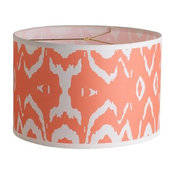 Young House Love Two-Tone Ikat Drum Shade, Coral Pink