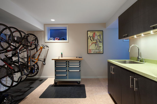 Midcentury Entrance by CCI Renovations