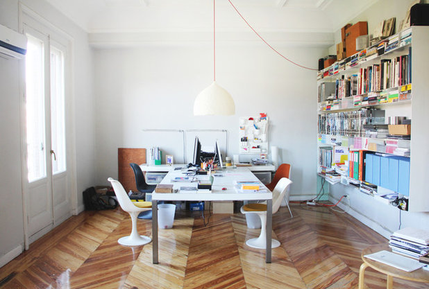 Contemporary Home Office & Library by Karin & Sara