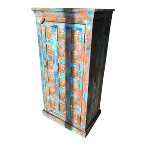 Mogul interior - Consigned A Classy Armoire with Golden lord Buddha  Reclaimed Distressed woods - A Classy Armoire with Golden brass lord Buddha, brand new hand crafted cabinet
