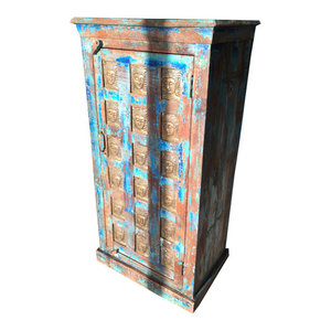 Mogul interior - A Classy Armoire with Golden lord Buddha  Reclaimed Distressed woods - A Classy Armoire with Golden brass lord Buddha, brand new hand crafted cabinet
