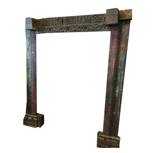 Mogul Interior - Indian Carved Home Entrance Furniture India - The entrance furniture comes from India and are a 18/19 century vintage pieces.