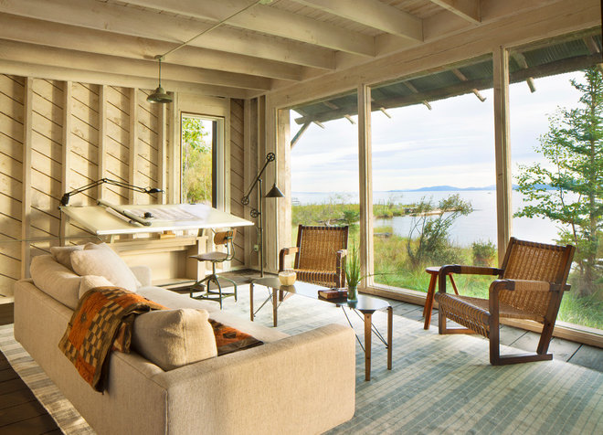 Beach Style Home Office by Pearson Design Group