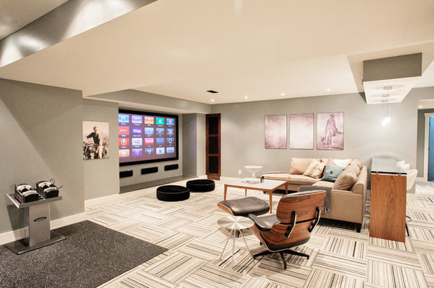 Contemporary Basement by Madison Taylor