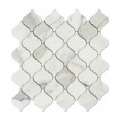12"x12" Calacatta Gold Italian Calcutta Marble Polished Lantern Arabesque Tile