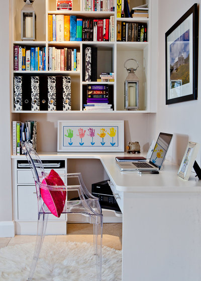 Contemporary Home Office & Library by Skyway Interiors Ltd
