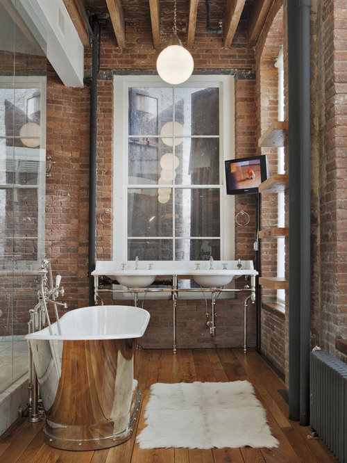 525 Contemporary Bath remodel Industrial Home Design Photos