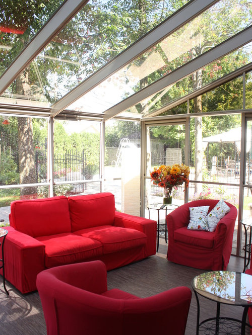 Eclectic Sunroom Montreal Inspiration for a contemporary sunroom remodel in Montreal