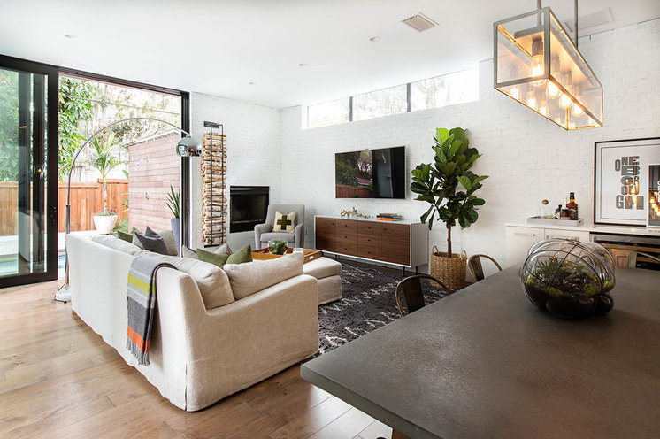 Transitional Living Room by Steele Street Studios