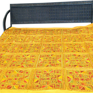 mogulinterior - Bohemian Bedspread Blanket Vintage - Cotton Vintage Sari