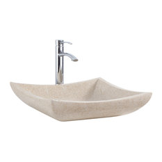 Vanity Bathroom Sink in Ivory Marble - This one-of-a-kind vessel sink ...