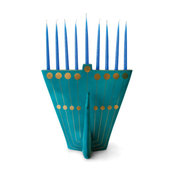 Teal Peacock Menorah