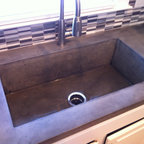 Caesarstone Quartz Concrete Countertop Integrated Sink Contemporary