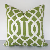Decorative Pillow Cover Indoor/Outdoor, Trellis, Geometric By Loubella1