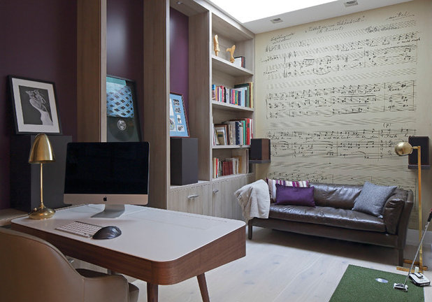 Contemporary Home Office & Library by GALUCHAT