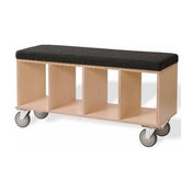 Bench Box with Casters - Upholstered Seat