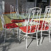 Faux Bamboo Greek Key Patio Set by Circa Who