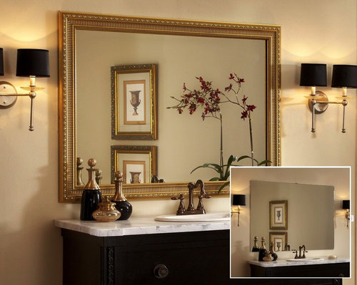 Framed Bathroom Mirror Home Design Ideas, Pictures, Remodel and Decor