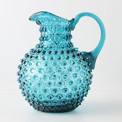 Hobnail Pitcher, Blue