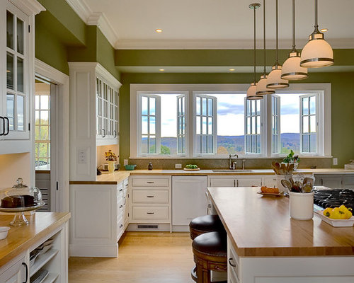Green And White Kitchen Home Design Ideas, Pictures, Remodel and Decor