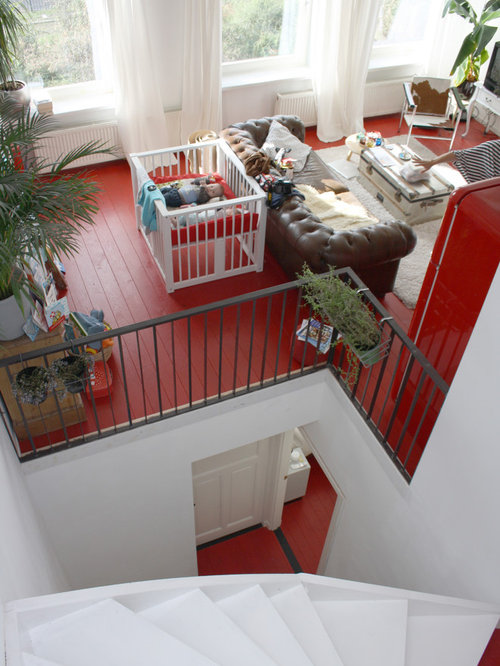 Red Floor Home Design Ideas, Pictures, Remodel and Decor