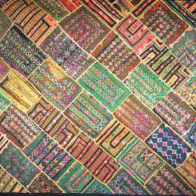 Mogul Interior - Consigned Indian Textile Kuch Wall Hanging Tapestry Green Banjara Throw - This Is Antique Vintage We presents handicrafts handmade tapestry wall decorative embroidery Kuch banjara throw