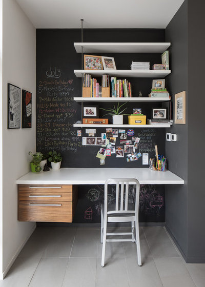 Contemporary Home Office & Library by John Donkin Architect Inc.
