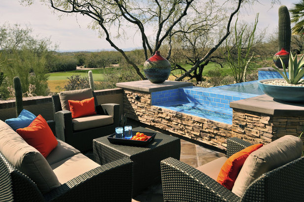 Southwestern Patio by Prideaux Design