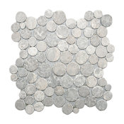 12"x12" Light Gray Moon Mosaic Tile