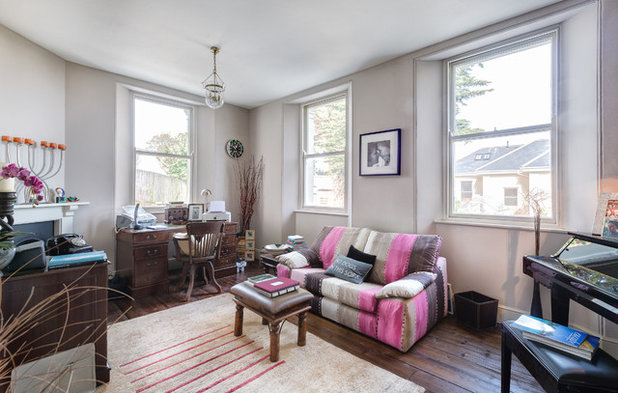 Transitional Home Office & Library by Colin Cadle Photography