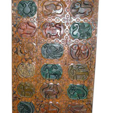 Mogul interior - Consigned Carvings Carved Door Tribal Animal Wall Panel India - Zodiac signs represented as animals in their earliest form, an usual carving that will make an amazing wall panel or door. Hand carved spectacular set of doors that can be used to make a dining table or use as shutters.